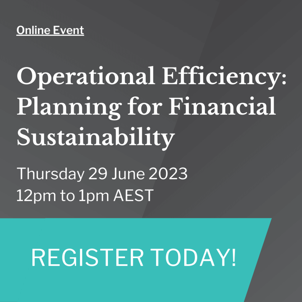 Operational efficiency: planning for financial sustainability