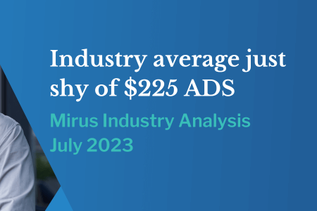Industry average just shy of $225 ADS.