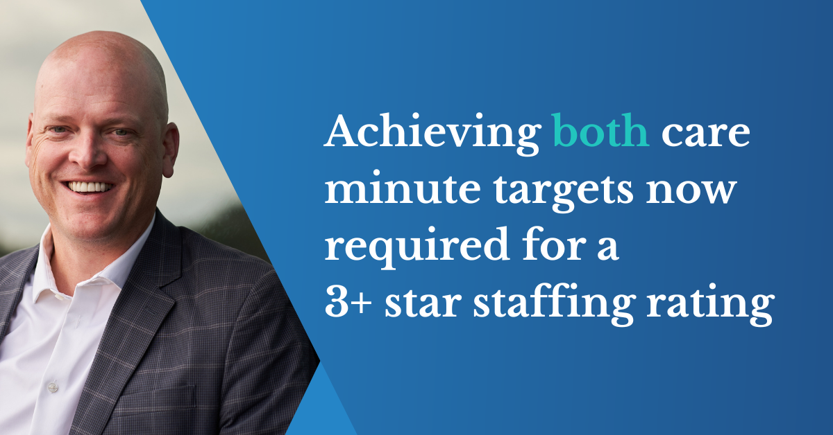 Achieving both care minute targets now required for a 3+ star staffing rating